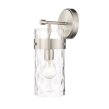 Z-Lite Fontaine 1 Light Wall Sconce, Brushed Nickel & Clear 3035-1SS-BN